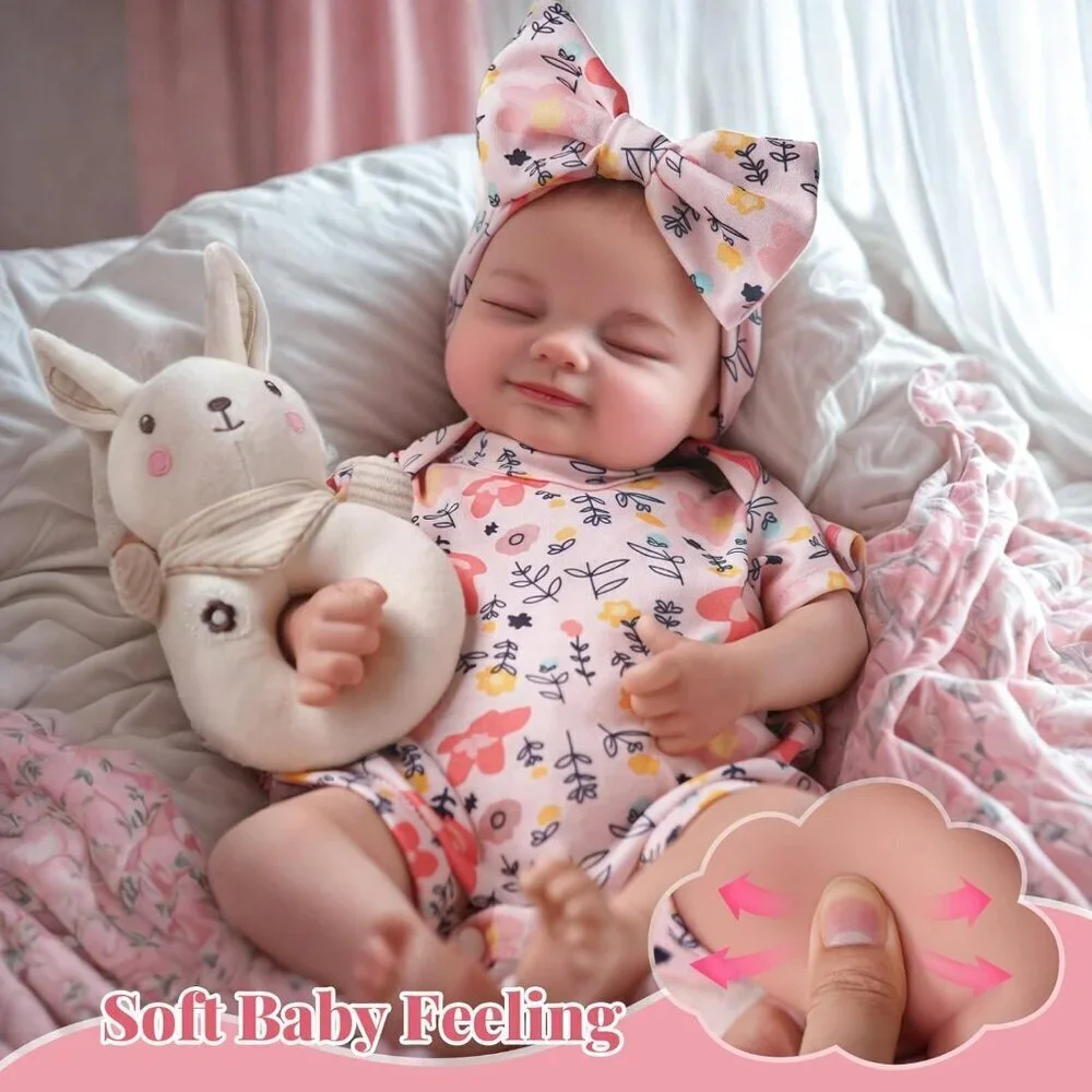 🆕17inch Full Body Silicone Newborn Baby Dolls Poseable Limbs Reborn Girl